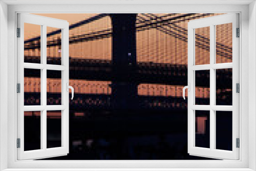 Fototapeta Naklejka Na Ścianę Okno 3D - Bridge between Manhattan and Brooklyn
