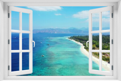 Fototapeta Naklejka Na Ścianę Okno 3D - Beautiful view of a sea with an island on a sunny day in Asia