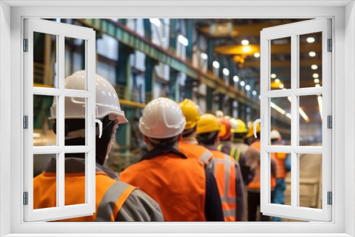 Factory workers conducting safety training sessions