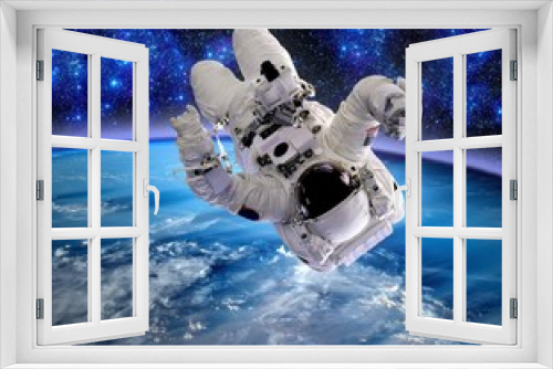 Fototapeta Naklejka Na Ścianę Okno 3D - Astronaut Relax Upside Down
