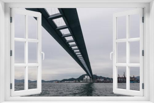 Fototapeta Naklejka Na Ścianę Okno 3D - stonecutters bridge city hong kong