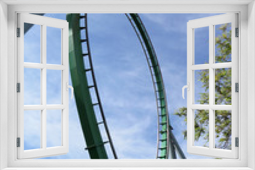 Fototapeta Naklejka Na Ścianę Okno 3D - Roller Coaster with blue sky background