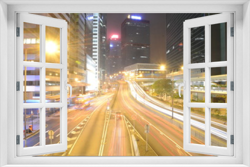 Fototapeta Naklejka Na Ścianę Okno 3D - Long exposure night shot, Hong Kong, China