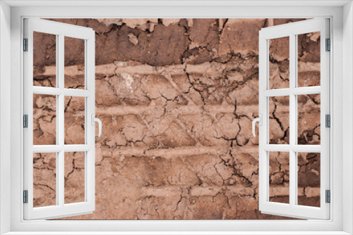 Fototapeta Naklejka Na Ścianę Okno 3D - Dry soil texture background