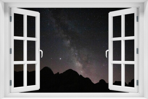 Fototapeta Naklejka Na Ścianę Okno 3D - Milky way over the hills. Galaxy background image.