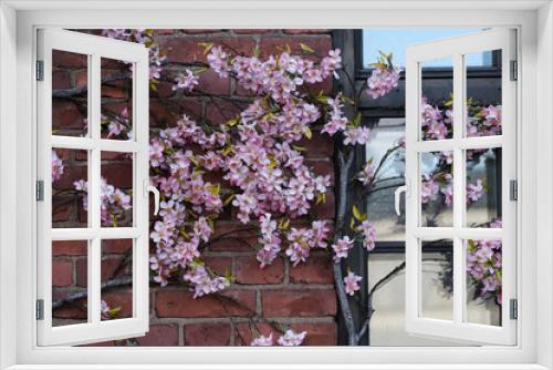 Fototapeta Naklejka Na Ścianę Okno 3D - Cherry Tree on a Wall