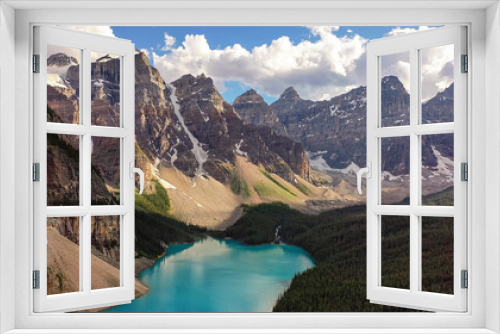 Fototapeta Naklejka Na Ścianę Okno 3D - Moraine Lake in Banff National Park, Canada, Valley of the Ten Peaks. Inspirational screensaver.
