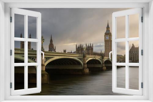 Fototapeta Naklejka Na Ścianę Okno 3D - Westminster Bridge,  Big Ben, The Houses of Parliament and The River Thames in London England in the warm evening sunshine