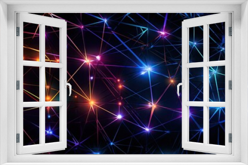 3D rendering abstract futuristic plexus background with glowing dots and lines.