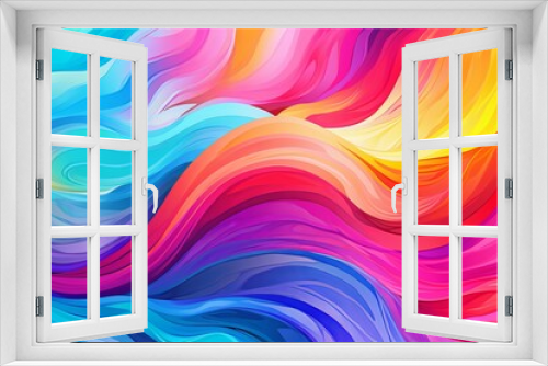 Fluid Color Wave Spectrum Illustrations: Vibrant LGBTQ+ Pride Event Art