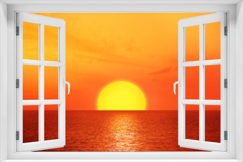 Fototapeta Naklejka Na Ścianę Okno 3D - Sonnuntergang am Meer