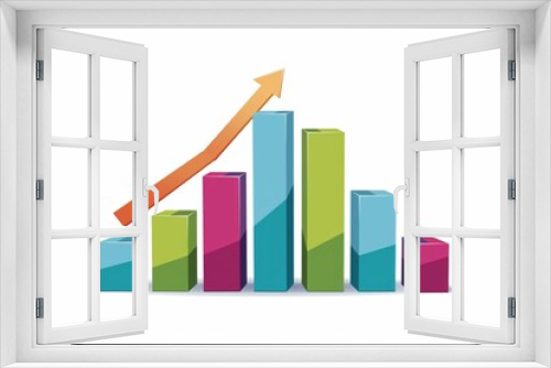 Illustration of a clean and vibrant bar graph with an upward arrow, depicting growth and success in a cooperative business