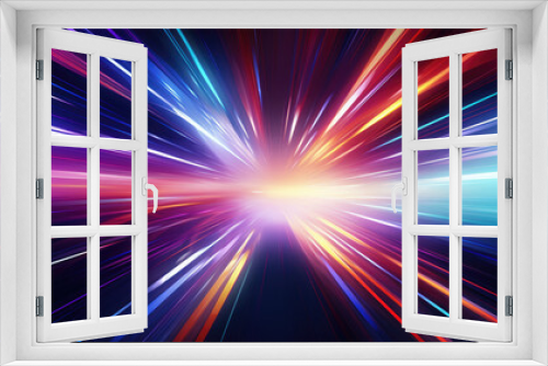 Abstract speed line background. Futuristic beams of light. Technology velocity movement pattern for banner or poster design.