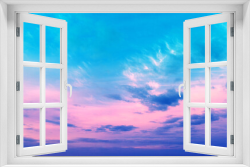 Fototapeta Naklejka Na Ścianę Okno 3D - Colorful cloudy sky at sunset. Gradient color. Sky texture. Abstract nature background