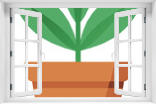 Fototapeta Naklejka Na Ścianę Okno 3D - Vector potted green plant illustration flat  design