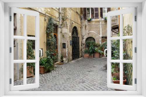 Fototapeta Naklejka Na Ścianę Okno 3D - ROME, ITALY – FEBRUARY 22, 2015: Charming old and small street