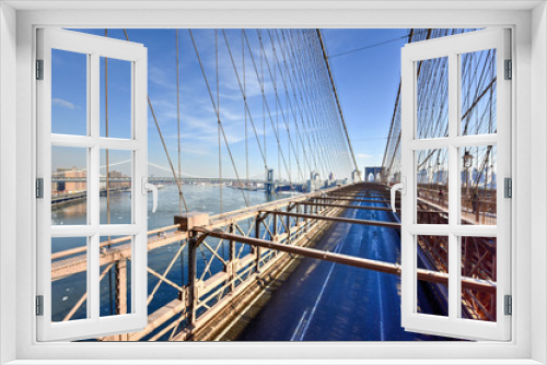 Fototapeta Naklejka Na Ścianę Okno 3D - Brooklyn Bridge, Winter - New York CIty