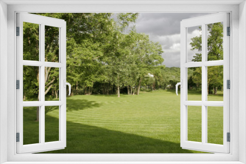 Fototapeta Naklejka Na Ścianę Okno 3D - vue sur jardin