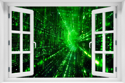Cyberpunk Green Matrix, Futuristic Coding Design

