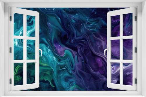 Green Purple. Abstract Artistic Texture with Blue and Purple Swirls Resembling Space Background