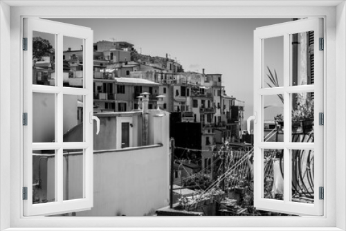 Fototapeta Naklejka Na Ścianę Okno 3D - Magic of the Cinque Terre. Corniglia in black and white
