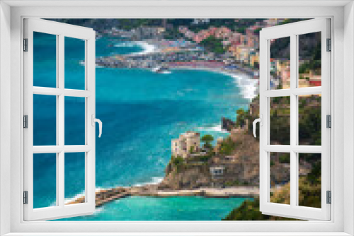 Fototapeta Naklejka Na Ścianę Okno 3D - Magic of the Cinque Terre. Timeless images. Monterosso, the port, the beach and the ancient village