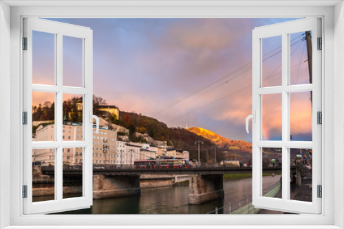 Fototapeta Naklejka Na Ścianę Okno 3D - Salzburg with Salzach river