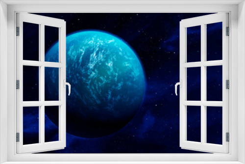 Fototapeta Naklejka Na Ścianę Okno 3D - Exoplanet on a dark background. Elements of this image furnished by NASA