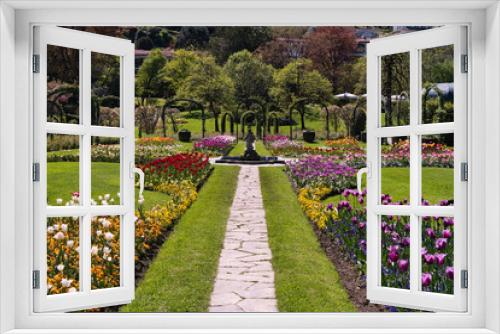Fototapeta Naklejka Na Ścianę Okno 3D - View of the Stresa botanical gardens in springtime