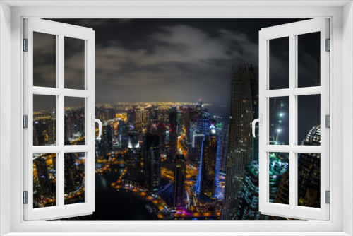 Fototapeta Naklejka Na Ścianę Okno 3D - city view of Dubai, skyscraper