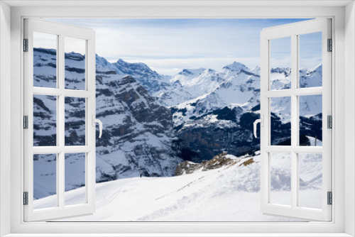 Fototapeta Naklejka Na Ścianę Okno 3D - Swiss mountain, Jungfrau, Switzerland, ski resort