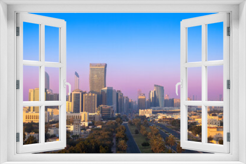 Fototapeta Naklejka Na Ścianę Okno 3D - UAE, United Arab Emirates, Abu Dhabi downtown panorama and financial center skyline.