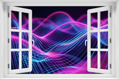 Neon Pulse Grid: Abstract Rhythmic Waves