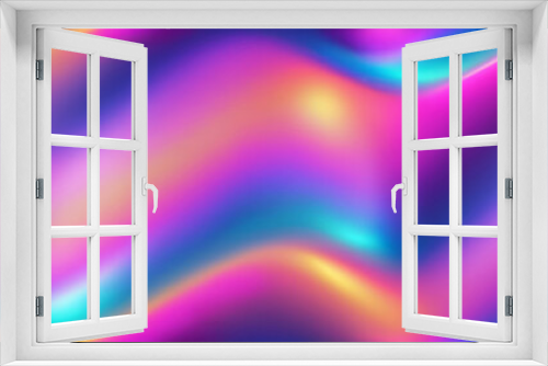 Holographic light purple and turquoise abstract pastel colors backdrop. Gradient neon colors with rainbow foil effect in trends 80s and 90s