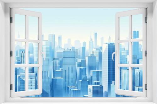 Grid Structure: A vector illustration of a city skyline