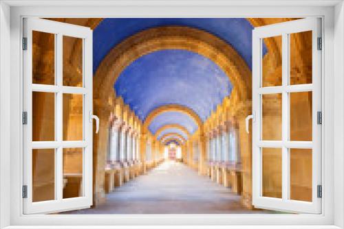 Corridor in the Mausoleum of Bilbao's cemetery, Spain