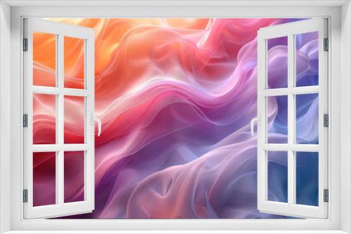 A vibrant digital art piece featuring swirling smoke in shades of pink, orange and blue, creating an ethereal atmosphere. Created with Ai