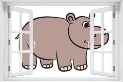 Fototapeta Naklejka Na Ścianę Okno 3D - Cartoon hippo. Vector illustration