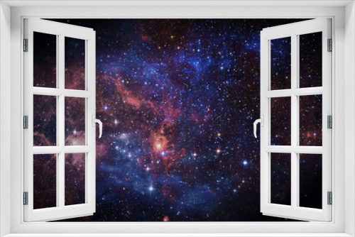Fototapeta Naklejka Na Ścianę Okno 3D - Space background with galaxies and shiny stars. 3D illustration