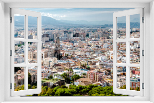 Panoramic view of Malaga city. Spain