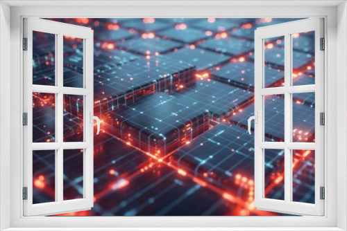 Technology grid block light background