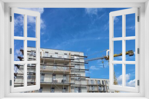 Fototapeta Naklejka Na Ścianę Okno 3D - Budownictwo - budowa bloku