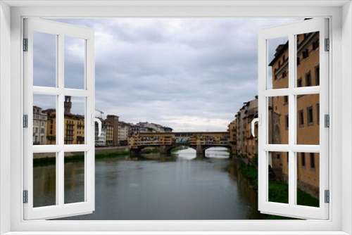 Fototapeta Naklejka Na Ścianę Okno 3D - Cityscape of Firenze and the Arno river, Italy 