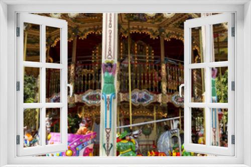 Fototapeta Naklejka Na Ścianę Okno 3D - Colorful Carousel or Merry-Go-Round
