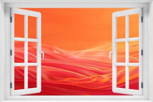 A bright coral wave, warm and inviting, flows across a coral background, evoking a sense of welcoming and comfort.