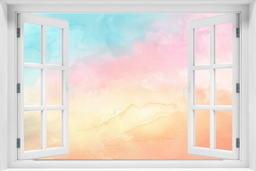 A soft pastel watercolor background with gentle gradients in shades of blue, pink