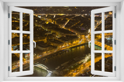 Fototapeta Naklejka Na Ścianę Okno 3D - Night view of Paris
