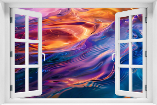 Gentle ripples of liquid color dance and play, painting a tranquil panorama of mesmerizing abstraction.