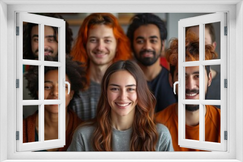 Group of young diverse friends smiling