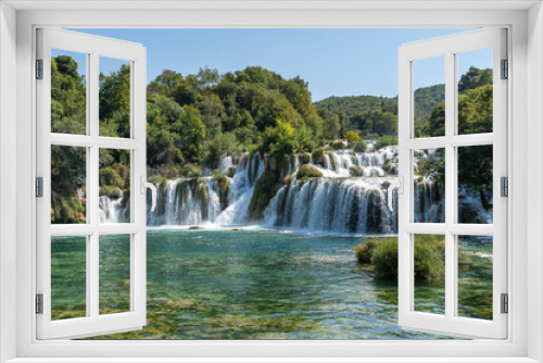 Fototapeta Naklejka Na Ścianę Okno 3D - Majestic Waterfalls in Krka National Park, Croatia
